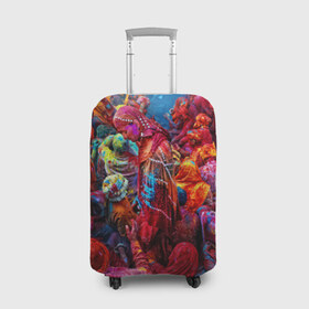 Чехол для чемодана 3D с принтом Индуистский фестиваль красок Х , 86% полиэфир, 14% спандекс | двустороннее нанесение принта, прорези для ручек и колес | 