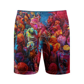 Мужские шорты 3D спортивные с принтом Индуистский фестиваль красок Х ,  |  | 
