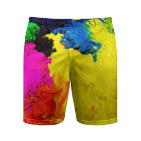 Мужские шорты 3D спортивные с принтом Индуистский фестиваль красок ,  |  | festival | festival of colors | holi | весны | индия | индуистский фестиваль | краски | красок | холи