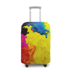 Чехол для чемодана 3D с принтом Индуистский фестиваль красок , 86% полиэфир, 14% спандекс | двустороннее нанесение принта, прорези для ручек и колес | festival | festival of colors | holi | весны | индия | индуистский фестиваль | краски | красок | холи