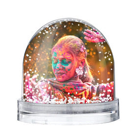 Водяной шар с принтом Индуистский фестиваль красок , Пластик | Изображение внутри шара печатается на глянцевой фотобумаге с двух сторон | 