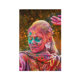 Обложка для паспорта матовая кожа с принтом Индуистский фестиваль красок , натуральная матовая кожа | размер 19,3 х 13,7 см; прозрачные пластиковые крепления | 