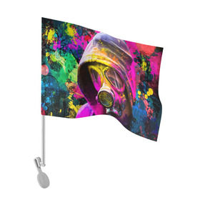 Флаг для автомобиля с принтом Индуистский фестиваль красок , 100% полиэстер | Размер: 30*21 см | festival | festival of colors | holi | весны | девушка | индия | индуистский фестиваль | капюшон | красок | противогаз | радуга | спектр | холи