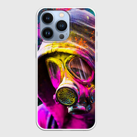 Чехол для iPhone 13 Pro с принтом Индуистский фестиваль красок ,  |  | festival | festival of colors | holi | весны | девушка | индия | индуистский фестиваль | капюшон | красок | противогаз | радуга | спектр | холи