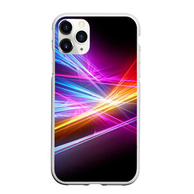 Чехол для iPhone 11 Pro матовый с принтом Лучи , Силикон |  | кислотный | лучи | обстракция | радуга | свет | спектр | цвет | цвета | яркие