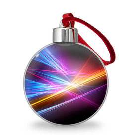 Ёлочный шар с принтом Лучи , Пластик | Диаметр: 77 мм | Тематика изображения на принте: кислотный | лучи | обстракция | радуга | свет | спектр | цвет | цвета | яркие