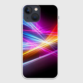 Чехол для iPhone 13 mini с принтом Лучи ,  |  | Тематика изображения на принте: кислотный | лучи | обстракция | радуга | свет | спектр | цвет | цвета | яркие