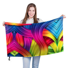 Флаг 3D с принтом Абстракция , 100% полиэстер | плотность ткани — 95 г/м2, размер — 67 х 109 см. Принт наносится с одной стороны | кислотный | обстракция | радуга | свет | спектр | цвет | цвета | яркие