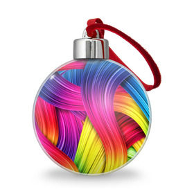 Ёлочный шар с принтом Абстракция , Пластик | Диаметр: 77 мм | Тематика изображения на принте: кислотный | обстракция | радуга | свет | спектр | цвет | цвета | яркие