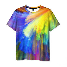 Мужская футболка 3D с принтом Абстракция , 100% полиэфир | прямой крой, круглый вырез горловины, длина до линии бедер | кислотный | обстракция | радуга | свет | спектр | цвет | цвета | яркие