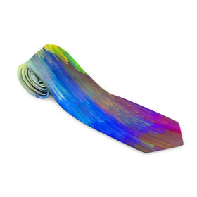Галстук 3D с принтом Абстракция , 100% полиэстер | Длина 148 см; Плотность 150-180 г/м2 | Тематика изображения на принте: кислотный | обстракция | радуга | свет | спектр | цвет | цвета | яркие