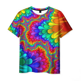 Мужская футболка 3D с принтом Узор , 100% полиэфир | прямой крой, круглый вырез горловины, длина до линии бедер | кислотный | обстракция | радуга | свет | спектр | узор | цвет | цвета | яркие