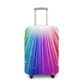 Чехол для чемодана 3D с принтом Солнце , 86% полиэфир, 14% спандекс | двустороннее нанесение принта, прорези для ручек и колес | Тематика изображения на принте: обстракция | радуга | свет | солнце | спектр | цвет | цвета | яркие