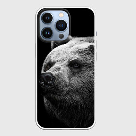 Чехол для iPhone 13 Pro с принтом Медведь ,  |  | бурый | дикий | животное | медведь | россия | символ | тайги | фото | хищник | хозяин | черно белое