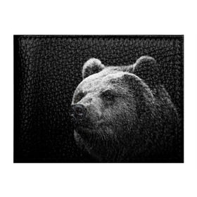 Обложка для студенческого билета с принтом Медведь , натуральная кожа | Размер: 11*8 см; Печать на всей внешней стороне | Тематика изображения на принте: бурый | дикий | животное | медведь | россия | символ | тайги | фото | хищник | хозяин | черно белое