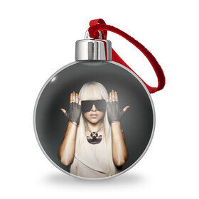 Ёлочный шар с принтом Lady Gaga , Пластик | Диаметр: 77 мм | Тематика изображения на принте: lady gaga | блондинка | звезда | знаменитость | леди гаага | очки | певица | поп | эпатаж | эпатажная