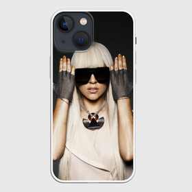 Чехол для iPhone 13 mini с принтом Lady Gaga ,  |  | Тематика изображения на принте: lady gaga | блондинка | звезда | знаменитость | леди гаага | очки | певица | поп | эпатаж | эпатажная