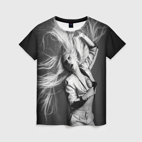 Женская футболка 3D с принтом Lady Gaga , 100% полиэфир ( синтетическое хлопкоподобное полотно) | прямой крой, круглый вырез горловины, длина до линии бедер | lady gaga | блондинка | звезда | знаменитость | леди гаага | певица | поп | эпатаж | эпатажная