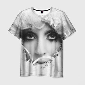 Мужская футболка 3D с принтом Lady Gaga , 100% полиэфир | прямой крой, круглый вырез горловины, длина до линии бедер | Тематика изображения на принте: lady gaga | белые | блондинка | звезда | знаменитость | леди гаага | певица | перья | поп | эпатаж | эпатажная