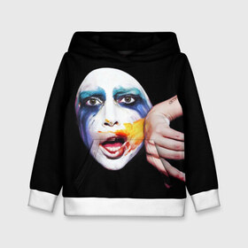 Детская толстовка 3D с принтом Lady Gaga , 100% полиэстер | двухслойный капюшон со шнурком для регулировки, мягкие манжеты на рукавах и по низу толстовки, спереди карман-кенгуру с мягким внутренним слоем | lady gaga | взгляд | звезда | знаменитость | леди гаага | певица | поп | портрет | эпатаж | эпатажная