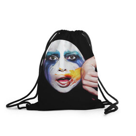 Рюкзак-мешок 3D с принтом Lady Gaga , 100% полиэстер | плотность ткани — 200 г/м2, размер — 35 х 45 см; лямки — толстые шнурки, застежка на шнуровке, без карманов и подкладки | lady gaga | взгляд | звезда | знаменитость | леди гаага | певица | поп | портрет | эпатаж | эпатажная