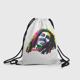 Рюкзак-мешок 3D с принтом Bob Marley , 100% полиэстер | плотность ткани — 200 г/м2, размер — 35 х 45 см; лямки — толстые шнурки, застежка на шнуровке, без карманов и подкладки | 2016 | арт | дизайн | зд | объем | поп | портреты