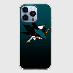 Чехол для iPhone 13 Pro с принтом Сан Хосе Шаркс ,  |  | Тематика изображения на принте: nhl | нхл | сан хосе шаркс | хоккеист | хоккей
