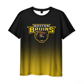 Мужская футболка 3D с принтом Бостон Брюинз , 100% полиэфир | прямой крой, круглый вырез горловины, длина до линии бедер | nhl | бостон брюинз | нхл | хоккеист | хоккей