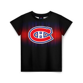 Детская футболка 3D с принтом Монреаль Канадиенс , 100% гипоаллергенный полиэфир | прямой крой, круглый вырез горловины, длина до линии бедер, чуть спущенное плечо, ткань немного тянется | nhl | монреаль канадиенс | нхл | хоккеист | хоккей