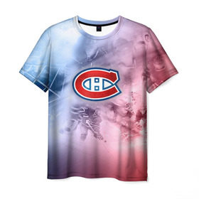Мужская футболка 3D с принтом Монреаль Канадиенс 1 , 100% полиэфир | прямой крой, круглый вырез горловины, длина до линии бедер | nhl | монреаль канадиенс | нхл | хоккеист | хоккей