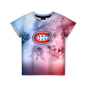 Детская футболка 3D с принтом Монреаль Канадиенс 1 , 100% гипоаллергенный полиэфир | прямой крой, круглый вырез горловины, длина до линии бедер, чуть спущенное плечо, ткань немного тянется | nhl | монреаль канадиенс | нхл | хоккеист | хоккей