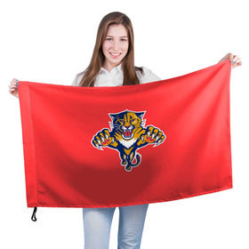 Флаг 3D с принтом Флорида Пантерз , 100% полиэстер | плотность ткани — 95 г/м2, размер — 67 х 109 см. Принт наносится с одной стороны | nhl | нхл | флорида пантерз | хоккеист | хоккей