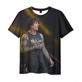 Мужская футболка 3D с принтом Oli Sykes , 100% полиэфир | прямой крой, круглый вырез горловины, длина до линии бедер | bring me the horizon | oliver sykes | sempiternal | that’s the spirit | throne | оливер сайкс