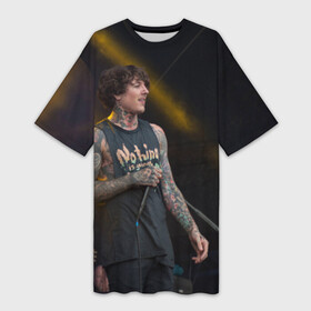 Платье-футболка 3D с принтом Oli Sykes ,  |  | Тематика изображения на принте: bring me the horizon | oliver sykes | sempiternal | that’s the spirit | throne | оливер сайкс