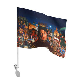 Флаг для автомобиля с принтом Michael Jackson , 100% полиэстер | Размер: 30*21 см | майкл джексон