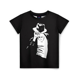 Детская футболка 3D с принтом Michael Jackson , 100% гипоаллергенный полиэфир | прямой крой, круглый вырез горловины, длина до линии бедер, чуть спущенное плечо, ткань немного тянется | майкл джексон