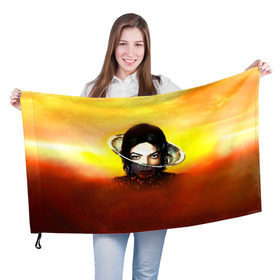 Флаг 3D с принтом Michael Jackson , 100% полиэстер | плотность ткани — 95 г/м2, размер — 67 х 109 см. Принт наносится с одной стороны | майкл джексон