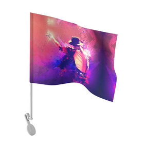 Флаг для автомобиля с принтом Michael Jackson , 100% полиэстер | Размер: 30*21 см | джексон | майкл