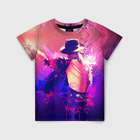 Детская футболка 3D с принтом Michael Jackson , 100% гипоаллергенный полиэфир | прямой крой, круглый вырез горловины, длина до линии бедер, чуть спущенное плечо, ткань немного тянется | джексон | майкл