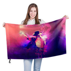 Флаг 3D с принтом Michael Jackson , 100% полиэстер | плотность ткани — 95 г/м2, размер — 67 х 109 см. Принт наносится с одной стороны | джексон | майкл