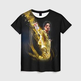 Женская футболка 3D с принтом Michael Jackson , 100% полиэфир ( синтетическое хлопкоподобное полотно) | прямой крой, круглый вырез горловины, длина до линии бедер | Тематика изображения на принте: майкл джексон
