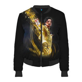 Женский бомбер 3D с принтом Michael Jackson , 100% полиэстер | застегивается на молнию, по бокам два кармана без застежек, мягкие манжеты, по низу бомбера и на воротнике — эластичная резинка | майкл джексон