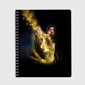 Тетрадь с принтом Michael Jackson , 100% бумага | 48 листов, плотность листов — 60 г/м2, плотность картонной обложки — 250 г/м2. Листы скреплены сбоку удобной пружинной спиралью. Уголки страниц и обложки скругленные. Цвет линий — светло-серый
 | Тематика изображения на принте: майкл джексон