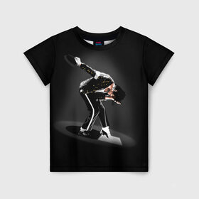 Детская футболка 3D с принтом Michael Jackson , 100% гипоаллергенный полиэфир | прямой крой, круглый вырез горловины, длина до линии бедер, чуть спущенное плечо, ткань немного тянется | майкл джексон