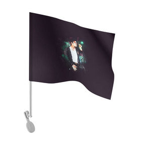 Флаг для автомобиля с принтом Michael Jackson , 100% полиэстер | Размер: 30*21 см | майкл джексон