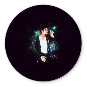 Коврик круглый с принтом Michael Jackson , резина и полиэстер | круглая форма, изображение наносится на всю лицевую часть | майкл джексон
