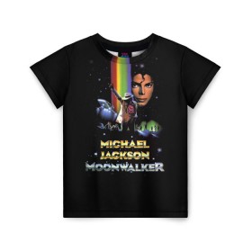 Детская футболка 3D с принтом Michael Jackson , 100% гипоаллергенный полиэфир | прямой крой, круглый вырез горловины, длина до линии бедер, чуть спущенное плечо, ткань немного тянется | Тематика изображения на принте: майкл джексон