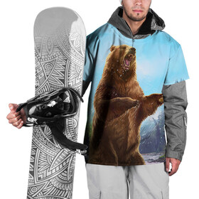 Накидка на куртку 3D с принтом Русский медведь , 100% полиэстер |  | гитара