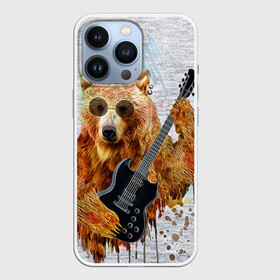 Чехол для iPhone 13 Pro с принтом Медведь с гитарой ,  |  | гитара