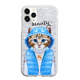 Чехол для iPhone 11 Pro Max матовый с принтом Модная киска , Силикон |  | baby | beauty | cat | ketty | sweet | девушке | киска | кошка | мода | модная | сладкая | чика